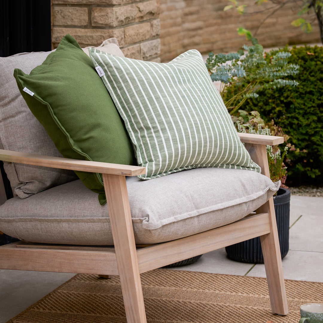 Hessle Stripe Outdoor Cushion in Eucalyptus