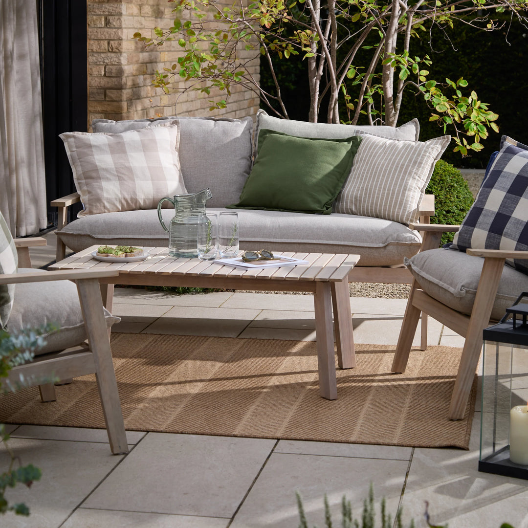 Hessle Stripe Outdoor Cushion in Natural