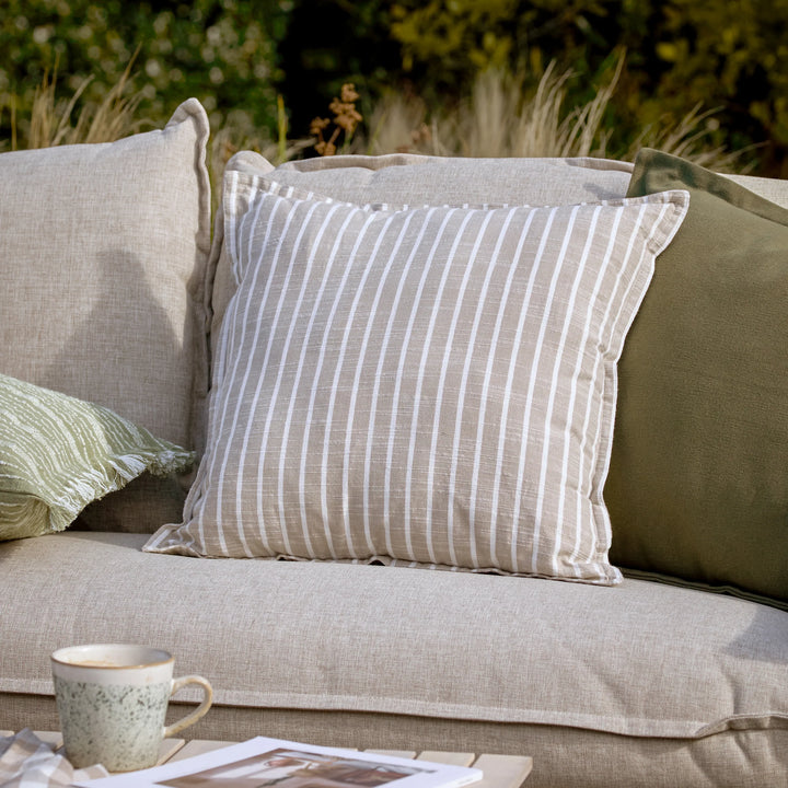 Hessle Stripe Outdoor Cushion in Natural