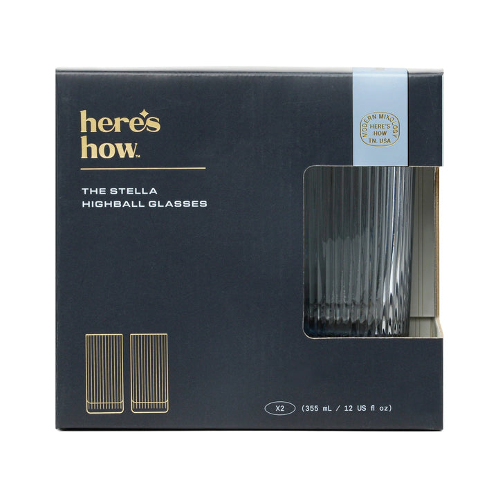 The Stella Highball Glass Set of 2 Blue