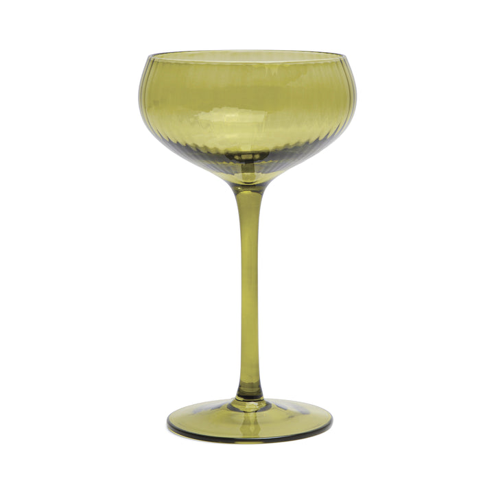 The Lou Coupe Glass Set of 2 Olive