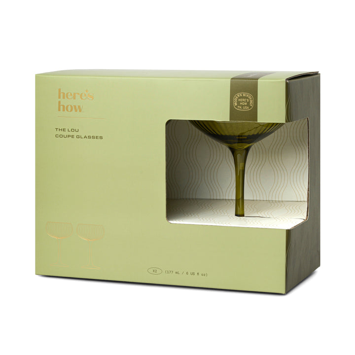 The Lou Coupe Glass Set of 2 Olive