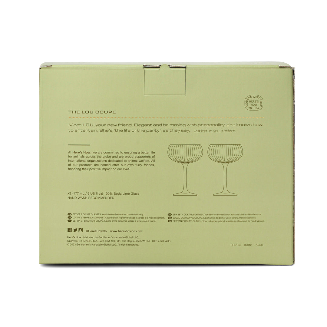 The Lou Coupe Glass Set of 2 Olive