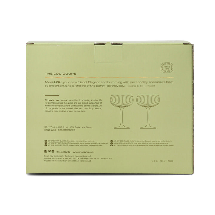 The Lou Coupe Glass Set of 2 Olive