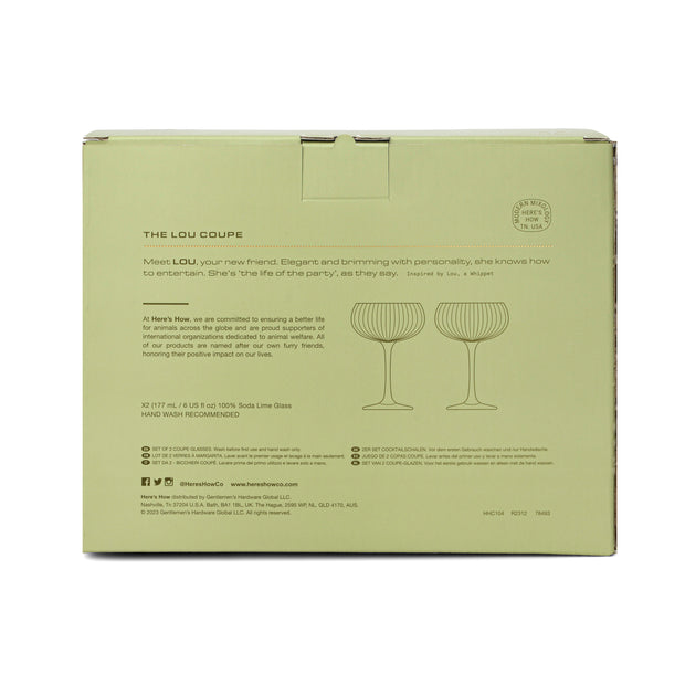 The Lou Coupe Glass Set of 2 Olive