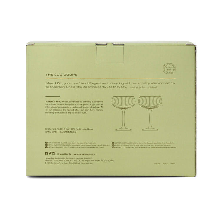 The Lou Coupe Glass Set of 2 Olive
