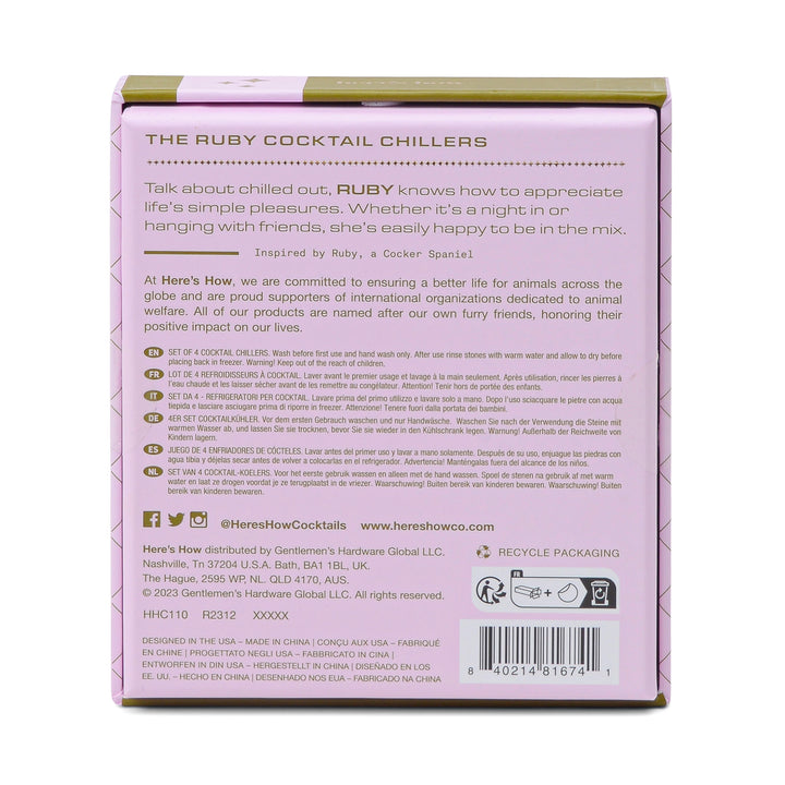 The Ruby Cocktail Chillers Gold Set of 4