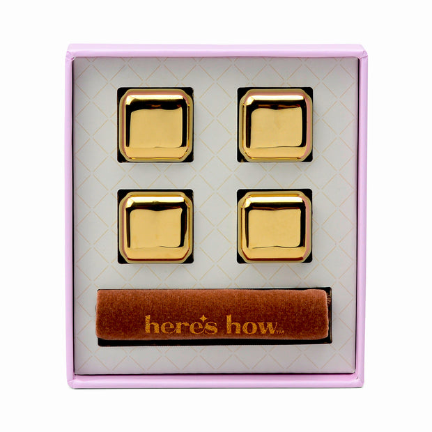 The Ruby Cocktail Chillers Gold Set of 4