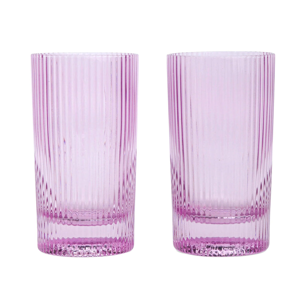 The Stella Highball Glass Set of 2 Lilac