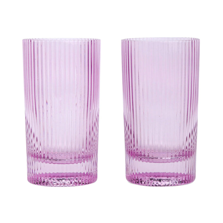 The Stella Highball Glass Set of 2 Lilac