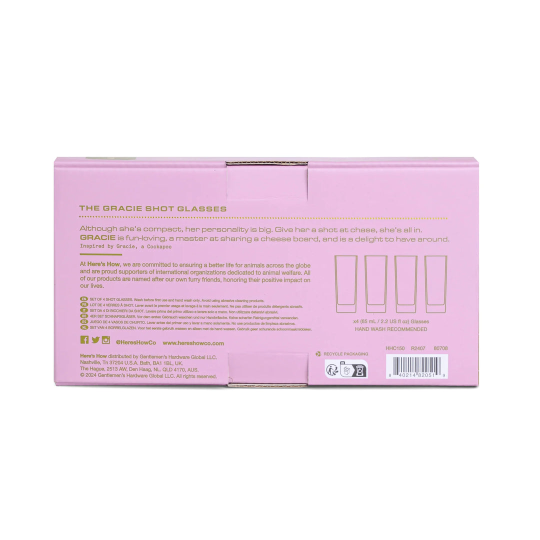 The Gracie Set of 4 Shot Glasses