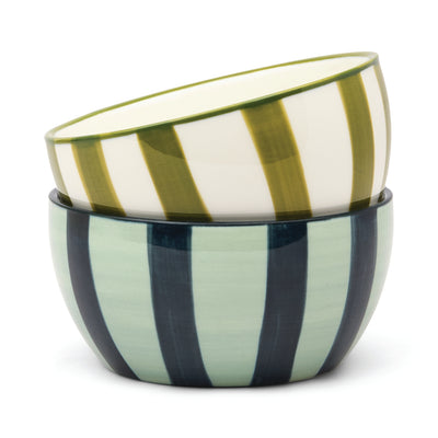 The Bella Dipping Bowls Set of 2 Olive & Blue
