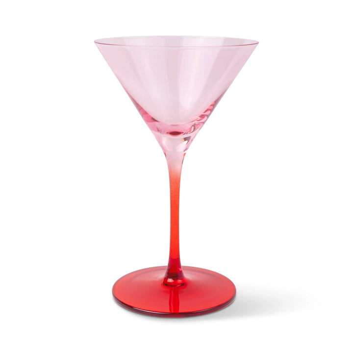 The Olive Martini Glass Set of 2 in Blush/Cherry