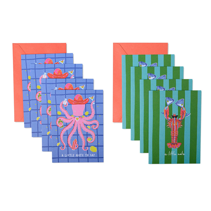 Hijinx Set of 8 Ocean Notecards