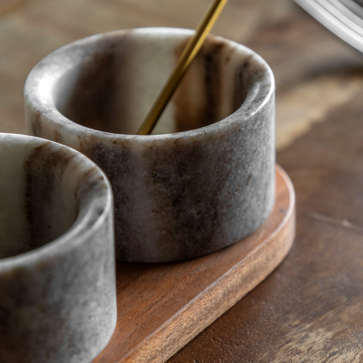 Novi Spoon and Pinch Pot in Beige Marble