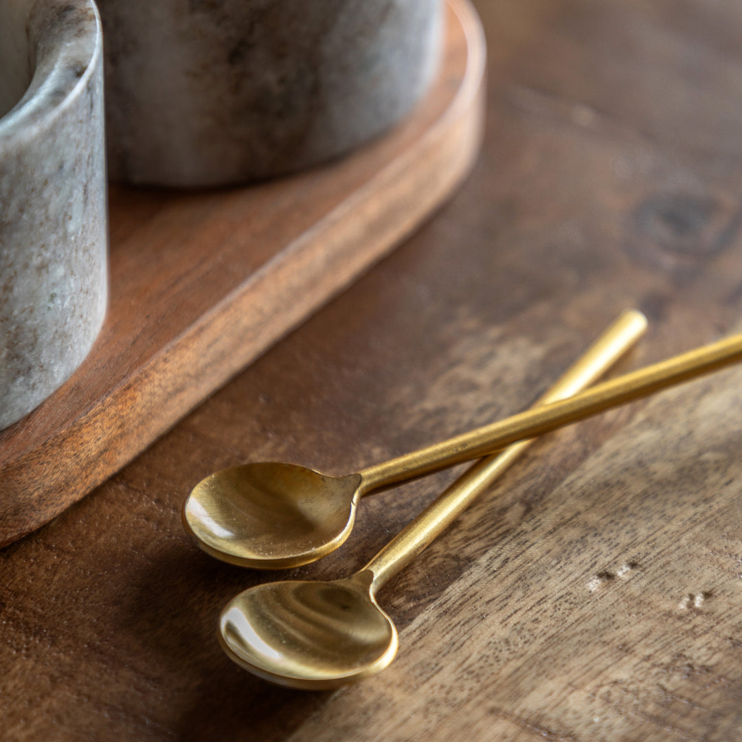 Novi Spoon and Pinch Pot in Beige Marble