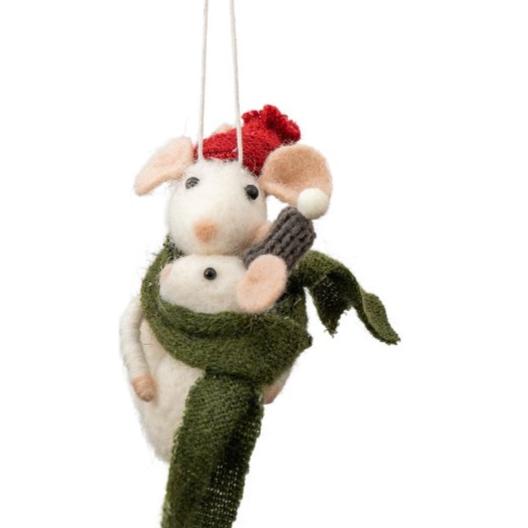 Hugging Fox and Mice Tree Decoration