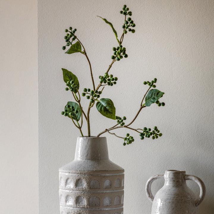 Faux Stem Berry Foliage Green 12pk