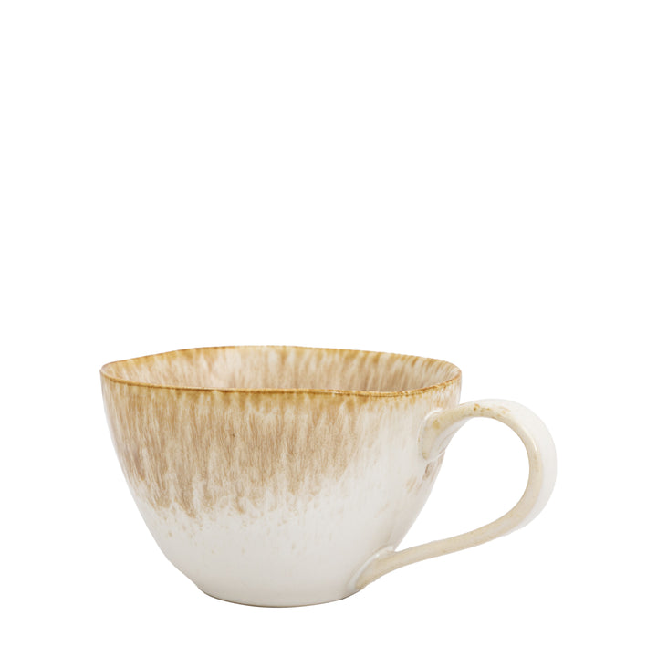 Set of 4 Reactive Organic Mugs in Camel