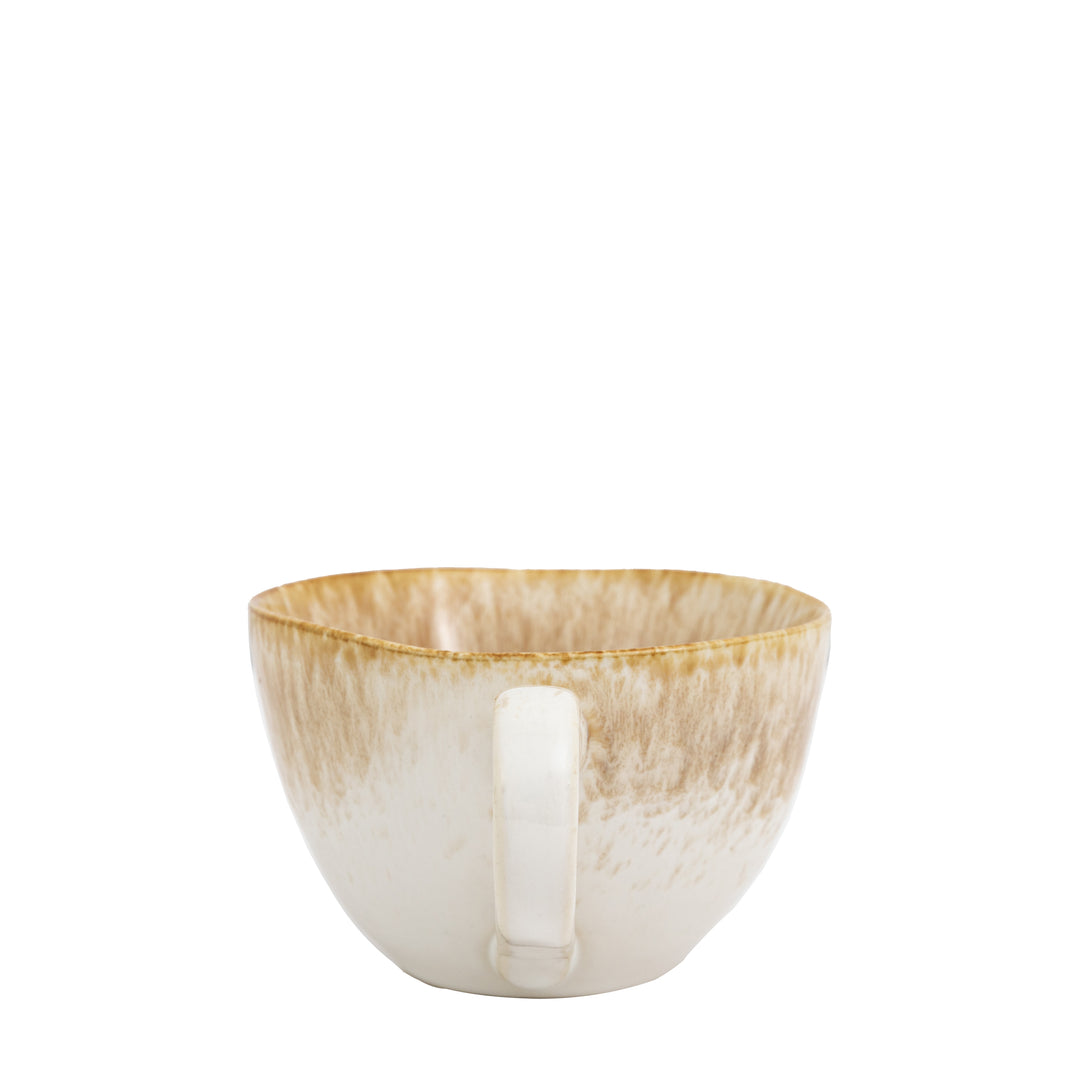 Set of 4 Reactive Organic Mugs in Camel