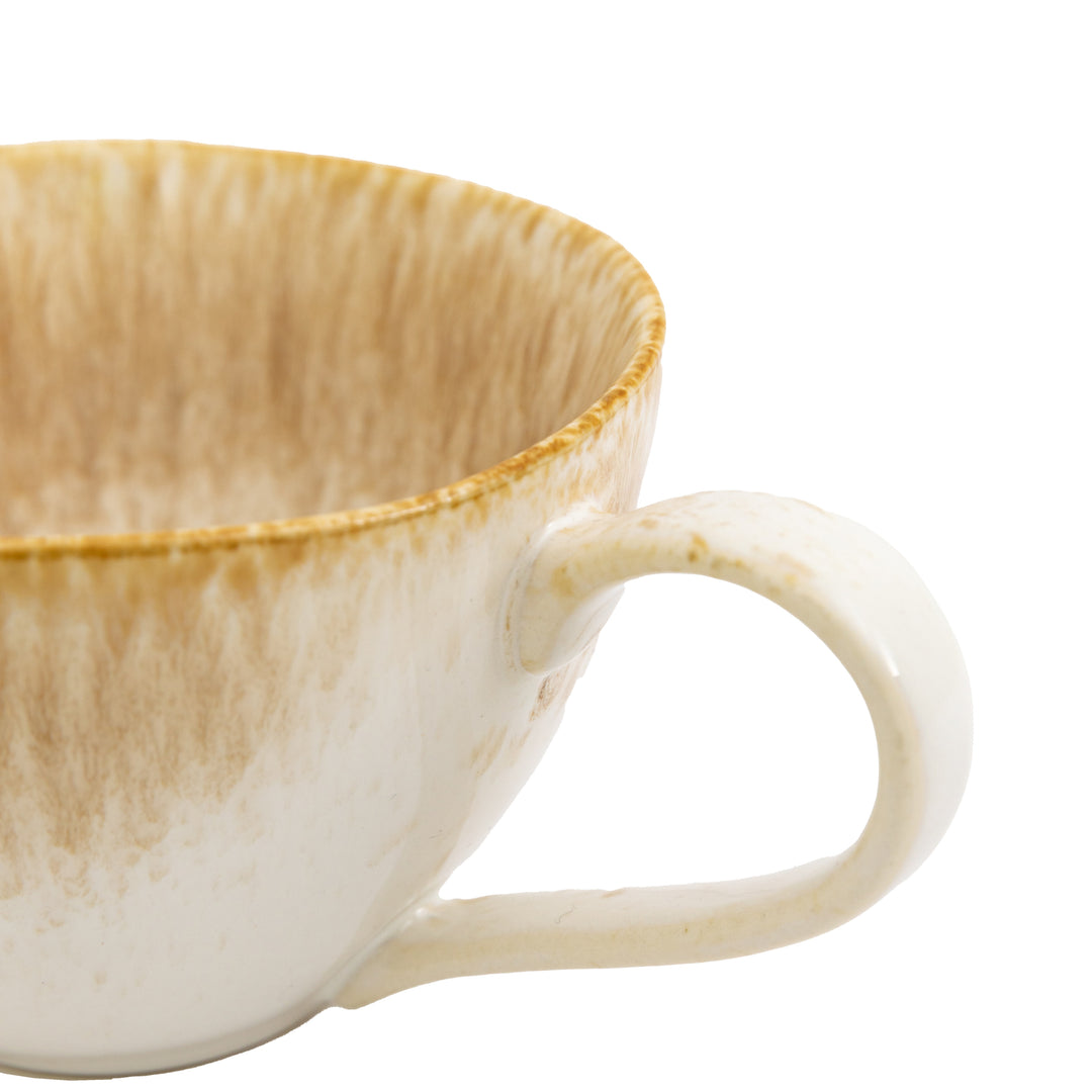Set of 4 Reactive Organic Mugs in Camel