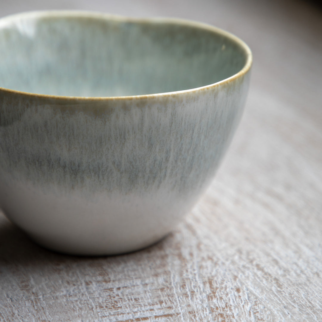 Set of 4 Reactive Organic Mugs in Duck Egg