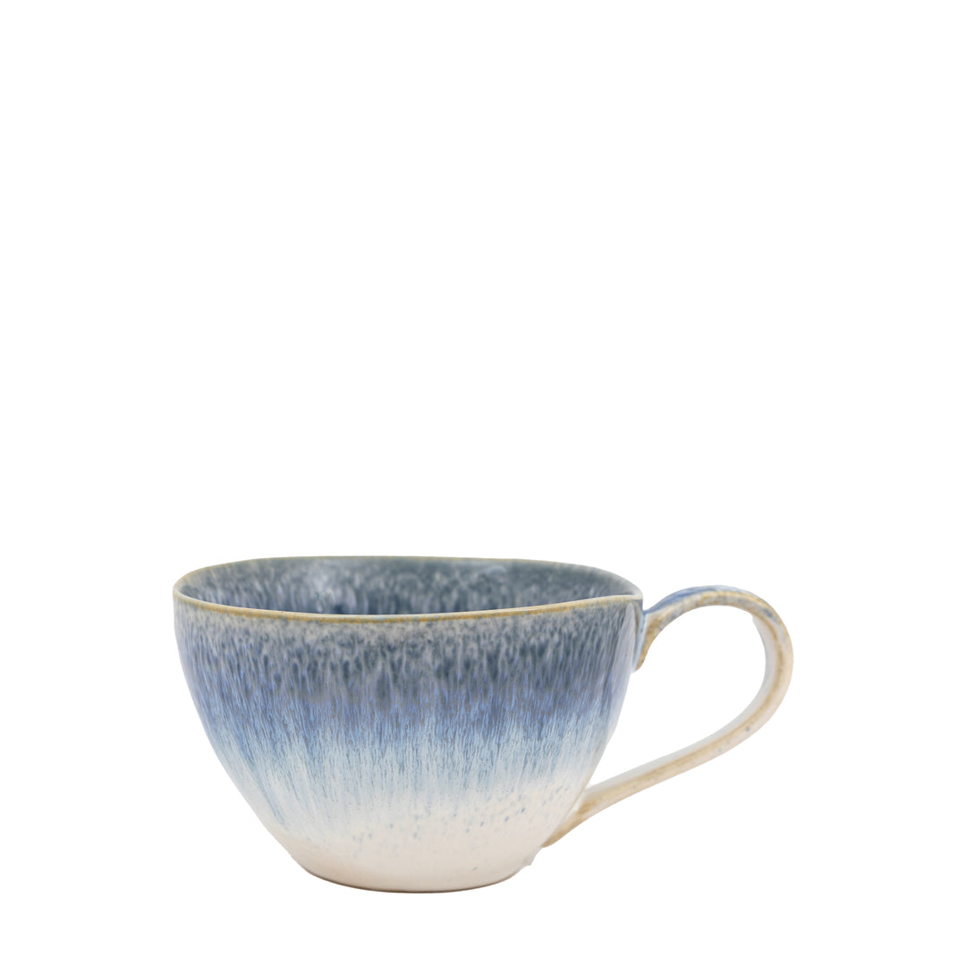 Set of 4 Reactive Organic Mugs in Blue