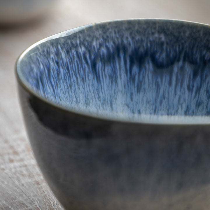 Set of 4 Reactive Organic Mugs in Blue