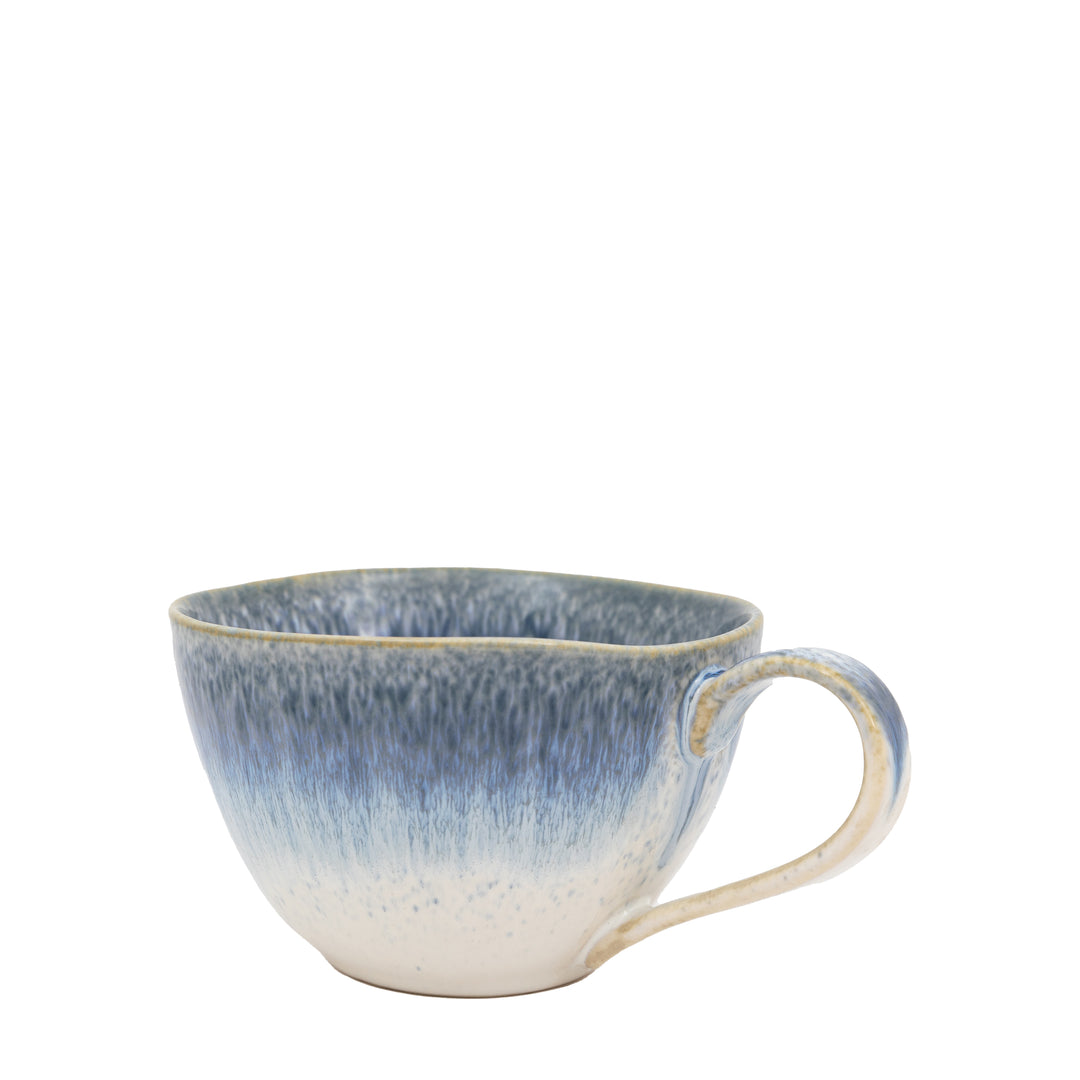 Set of 4 Reactive Organic Mugs in Blue
