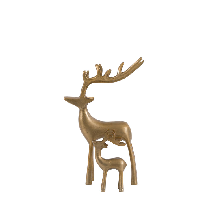 Woodland Set of 2 Metal Stags Gold