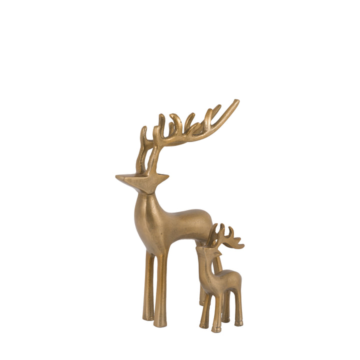 Woodland Set of 2 Metal Stags Gold