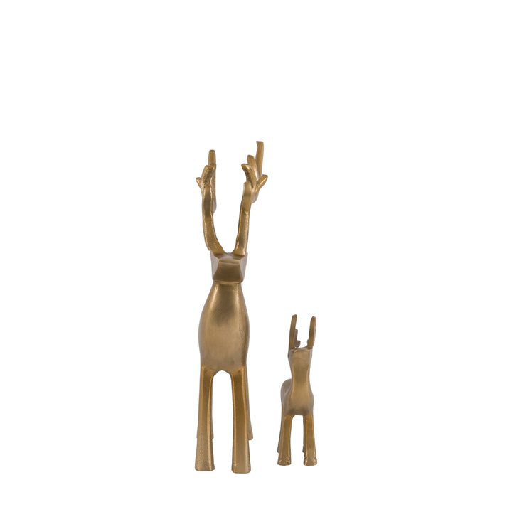 Woodland Set of 2 Metal Stags Gold