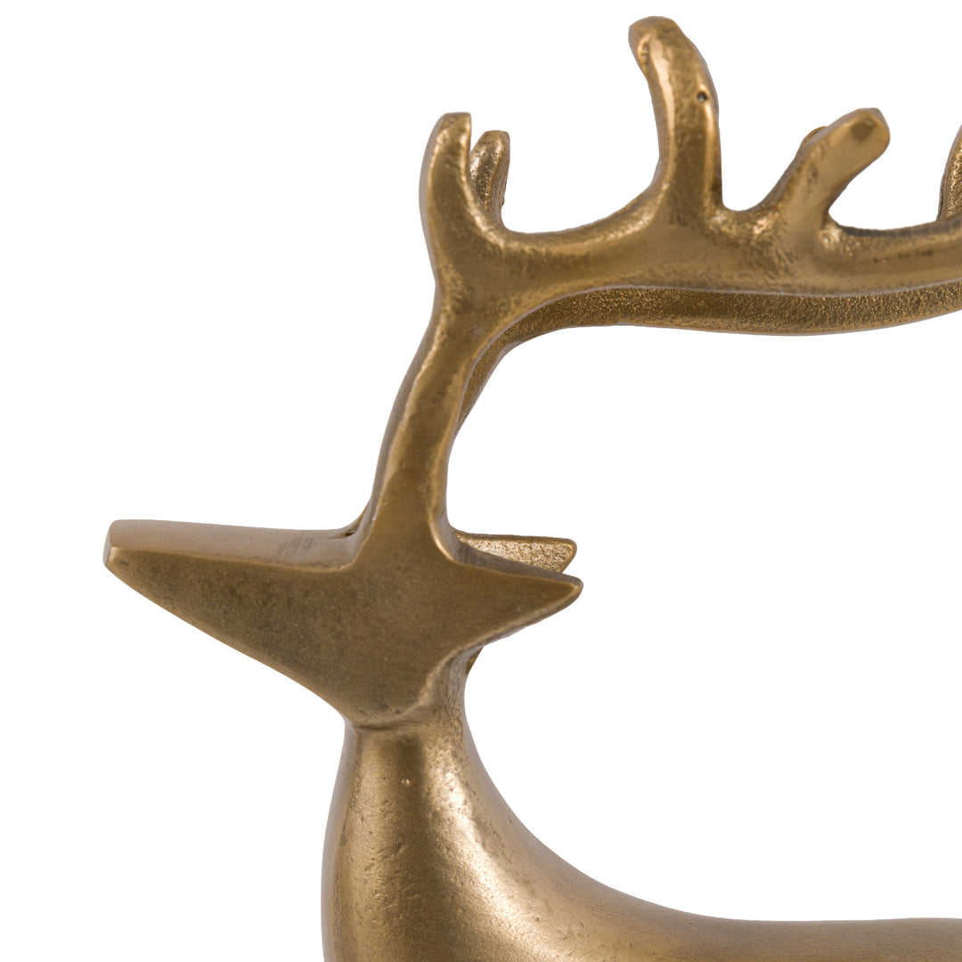 Woodland Set of 2 Metal Stags Gold