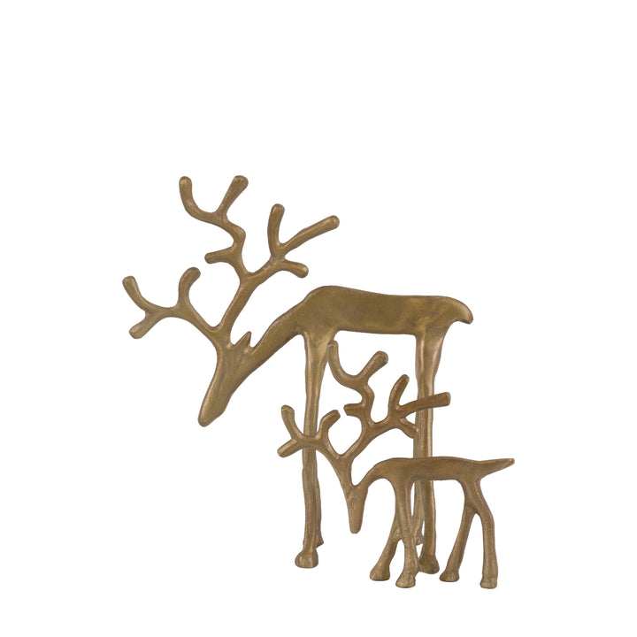 Woodland Set of 2 Metal Reindeer Gold