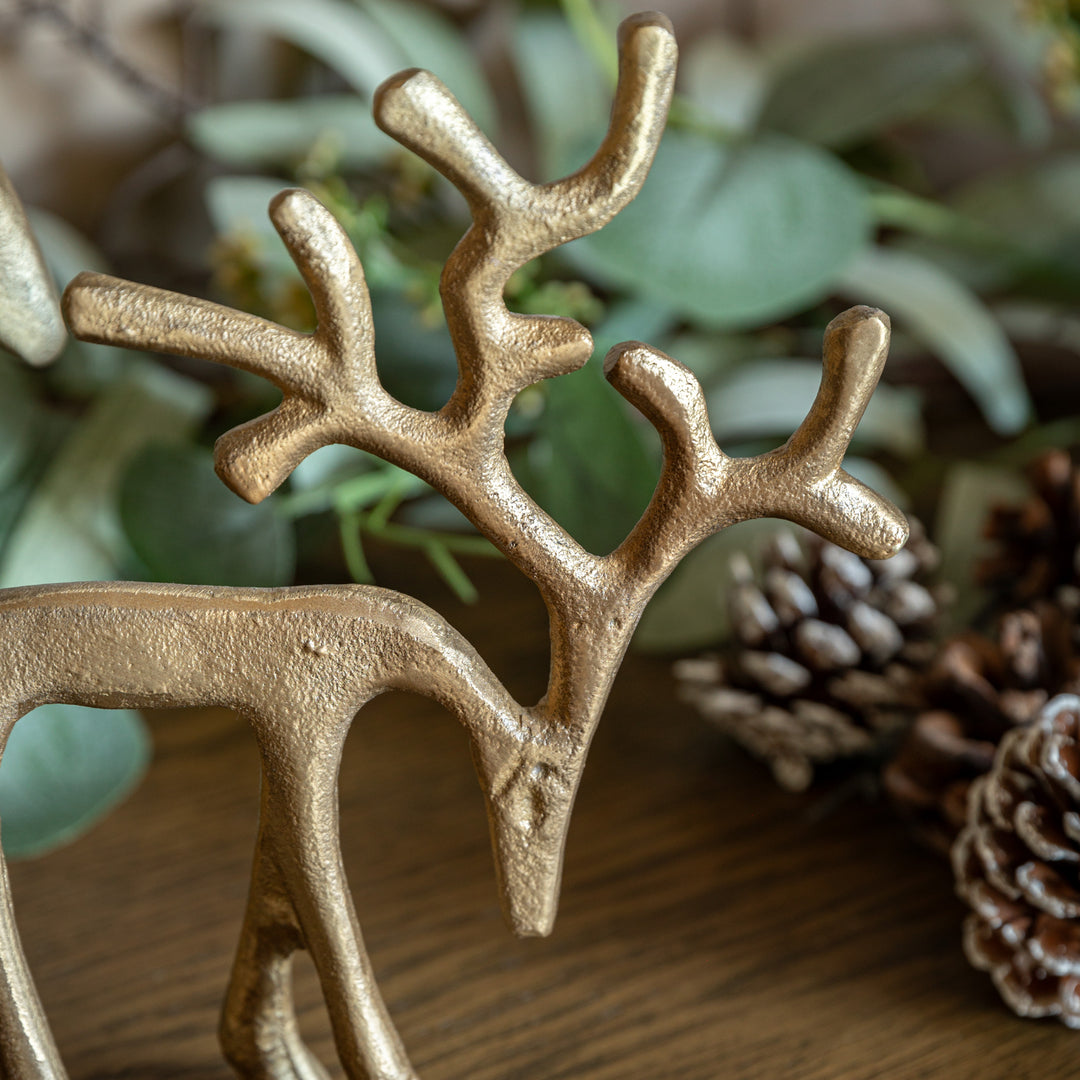 Woodland Set of 2 Metal Reindeer Gold