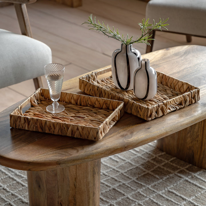 Alma Woven Rectangle Trays Natural Set of 2