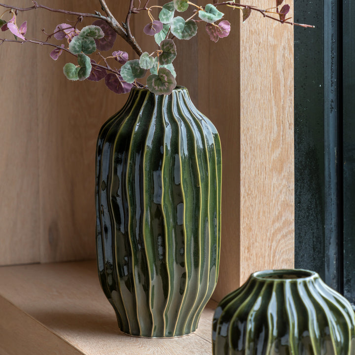 Large Organic Ribbed Vase