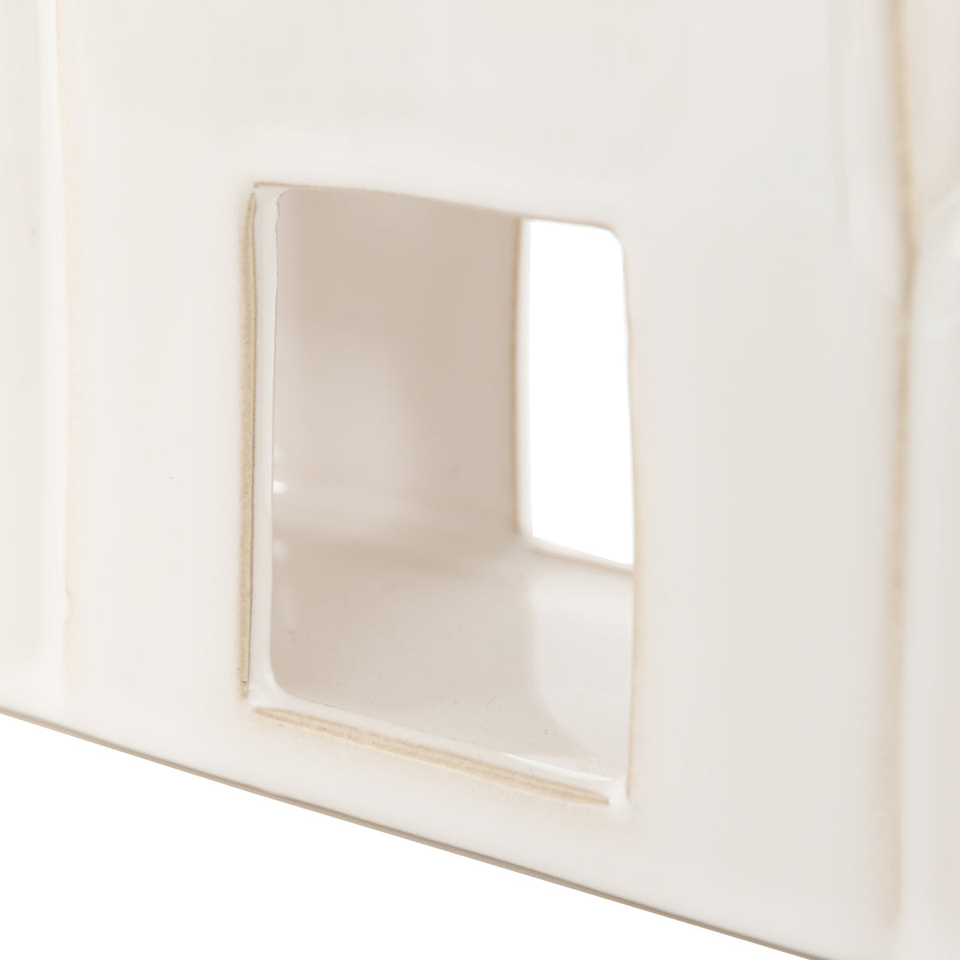 Pearly White Houses Tealight Holder Trio