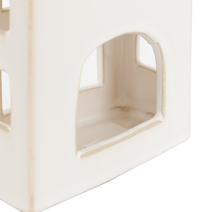 Pearly White Houses Tealight Holder