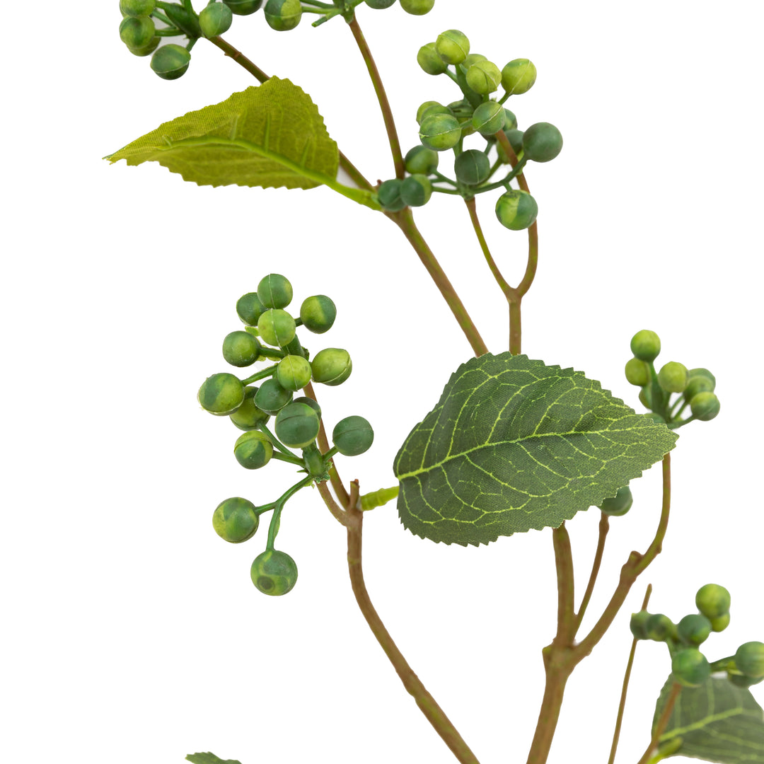 Faux Stem Berry Foliage Green 12pk