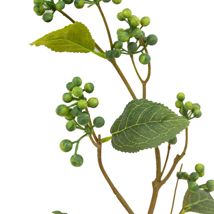 Faux Stem Berry Foliage Green 12pk