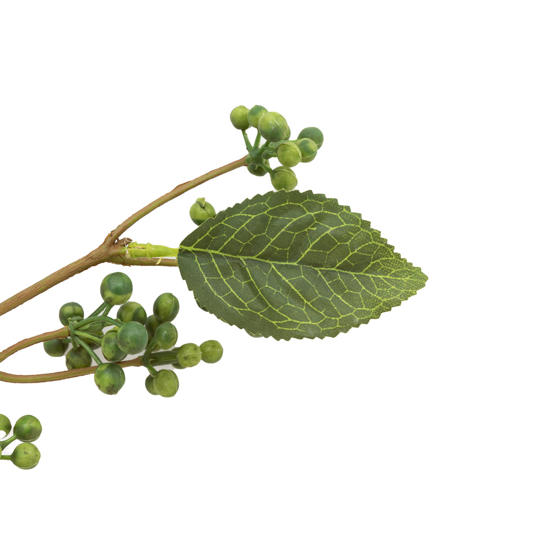 Faux Stem Berry Foliage Green 12pk