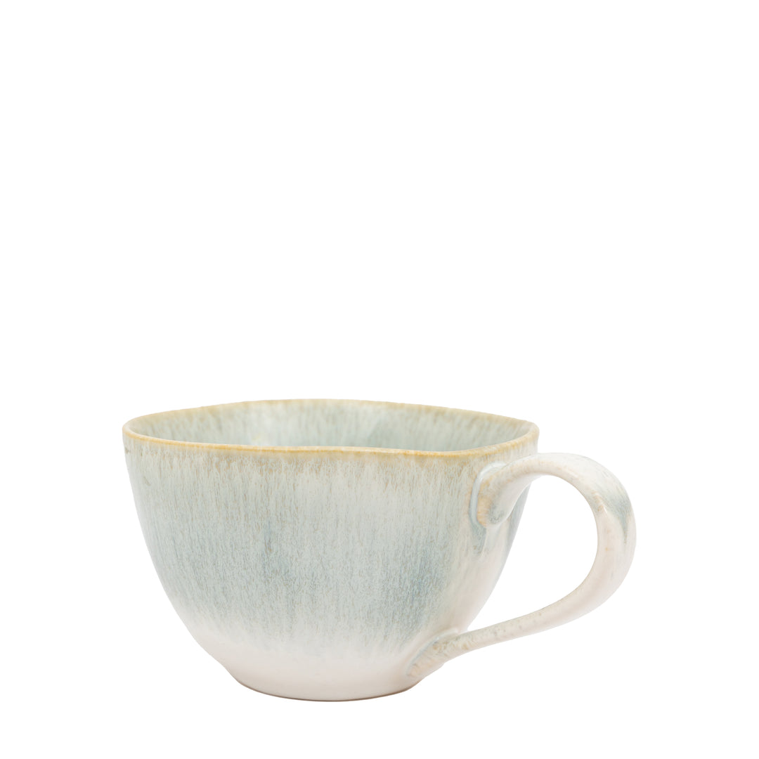 Set of 4 Reactive Organic Mugs in Duck Egg