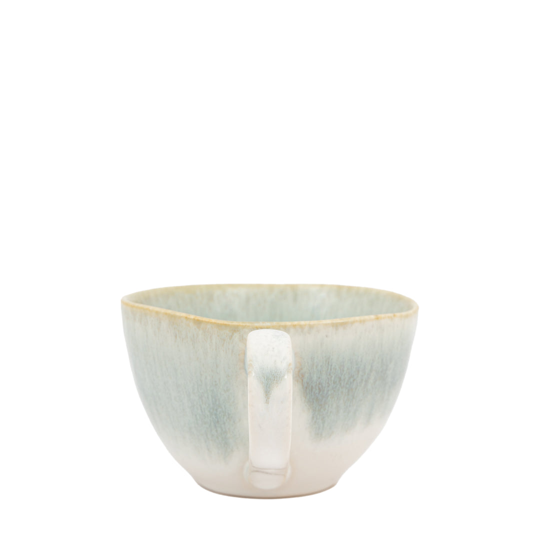 Set of 4 Reactive Organic Mugs in Duck Egg