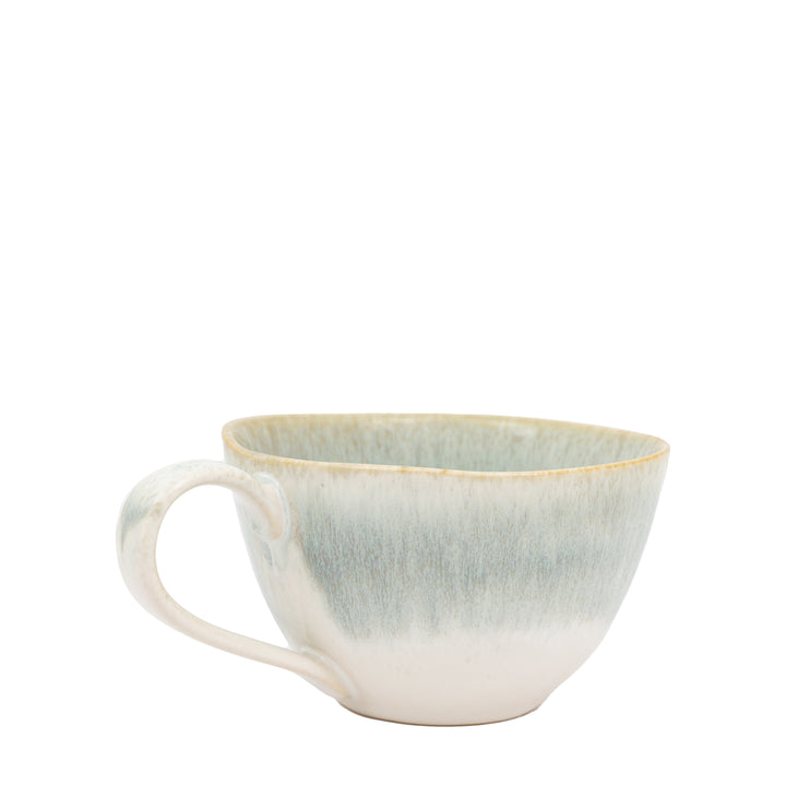 Set of 4 Reactive Organic Mugs in Duck Egg