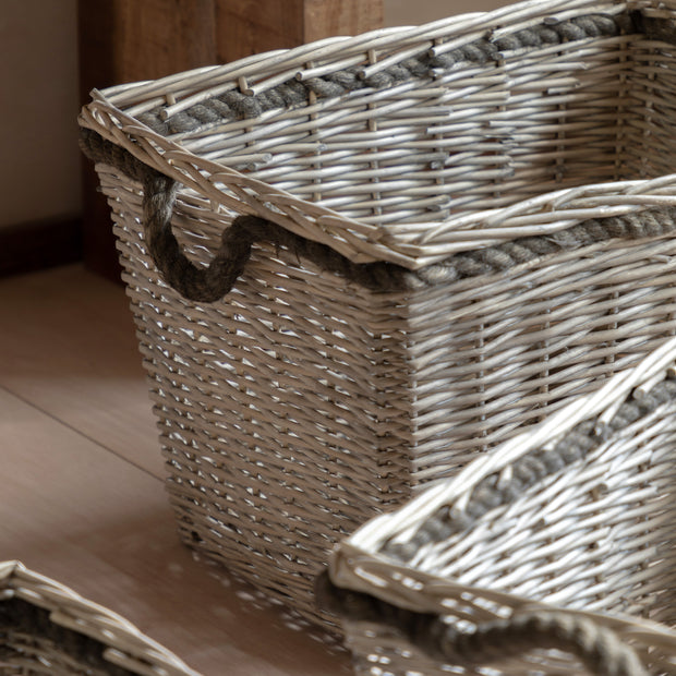 Aspen Woven Log Basket In Natural Set of 3