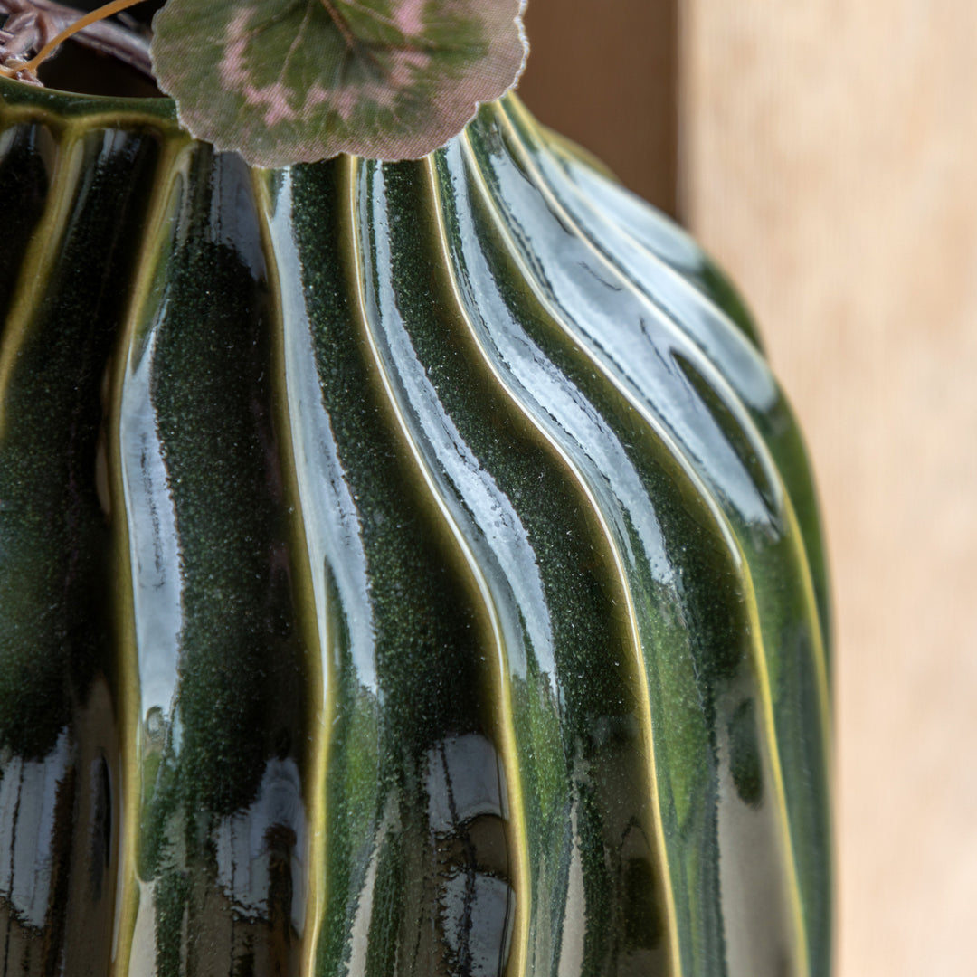 Large Organic Ribbed Vase