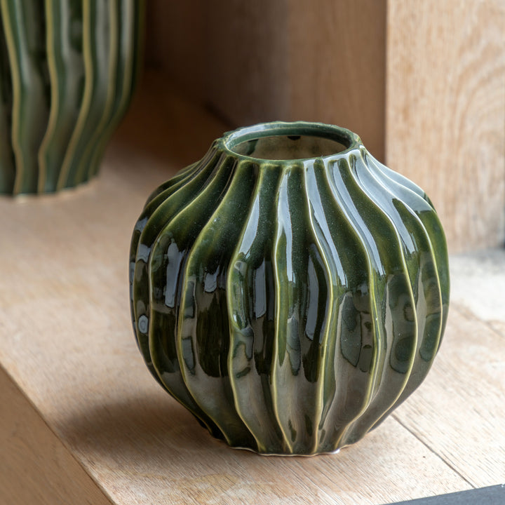 Small Organic Ribbed Vase