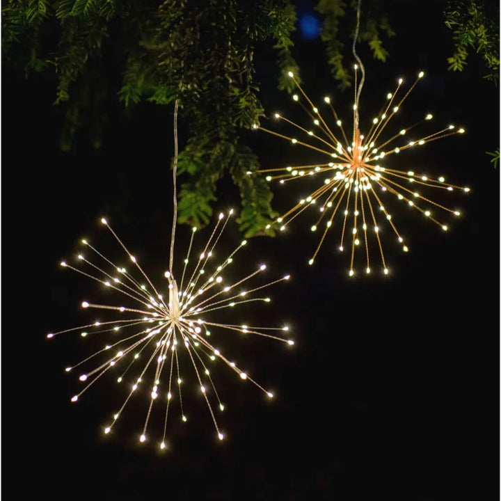 Starburst Hanging LED Light Silver with Remote 40cm