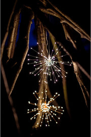 Starburst Hanging LED Light Silver with Remote 40cm